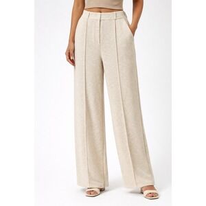 OGL Move Wide Leg Pants UEC Size Lg Cream High Waist Pleated Lounge Work Pants